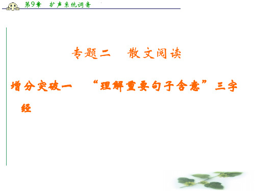 高考语文(山东专用)二轮专题复习课件 第一部分 第5章 文学类文本阅读专题2散文阅读 增分突破1