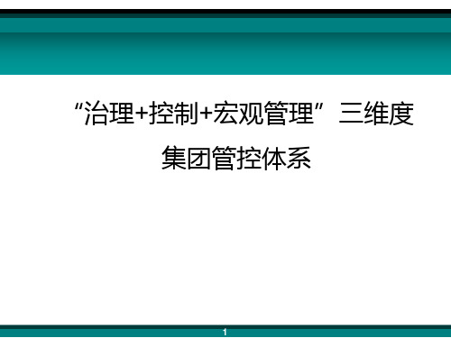 (最新)“治理+控制+宏观管理”三维度集团管控体系讲义课件