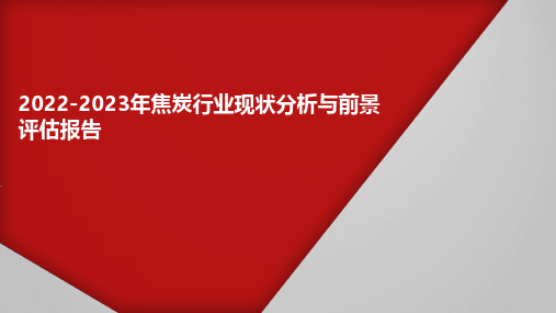 2022-2023年焦炭行业现状分析与前景评估报告