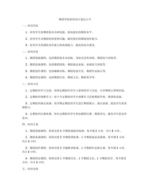 舞蹈学校的培训计划怎么写