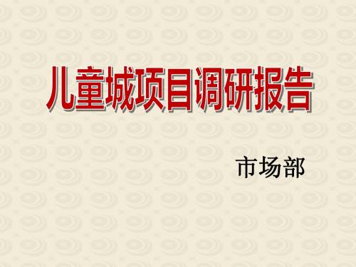 上海儿童城调研分析报告