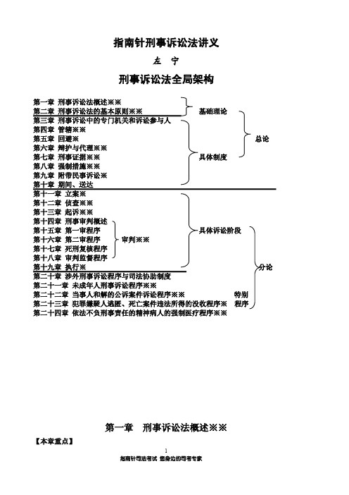 【指南针司考】刑事诉讼法左宁讲义