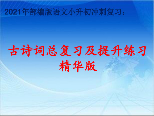 2021年部编版语文小升初冲刺复习：古诗词总复习及提升练习精华版