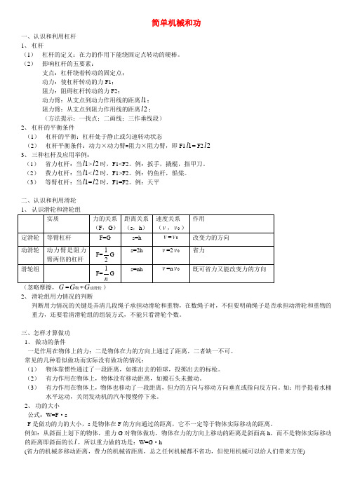 中考物理 总复习各章节知识点汇总 人教版