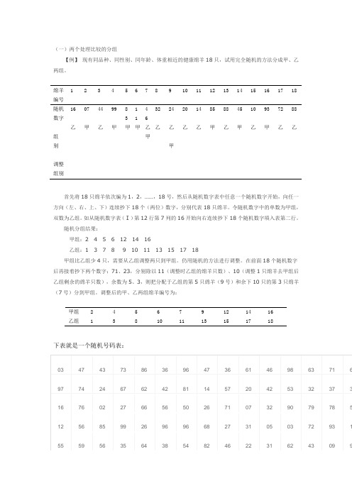 随机数字表法