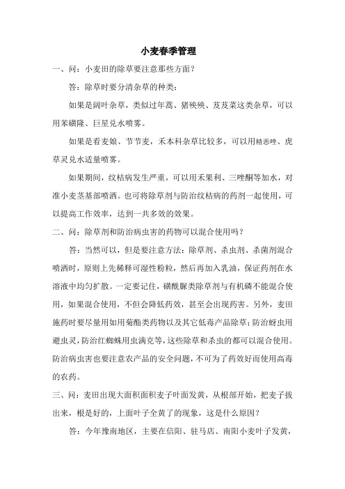 小麦春季管理(冀文龙、刘佳、丁世杰)