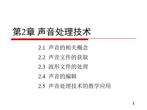 多媒体技术声音处理技术教学PPT