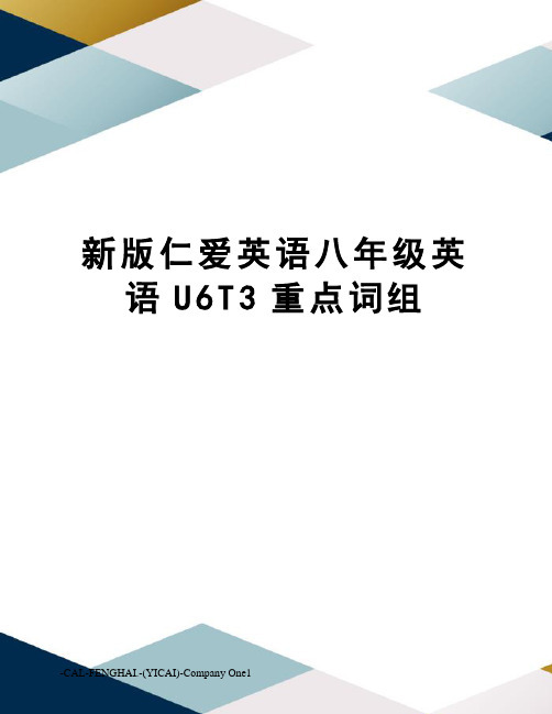 新版仁爱英语八年级英语U6T3重点词组