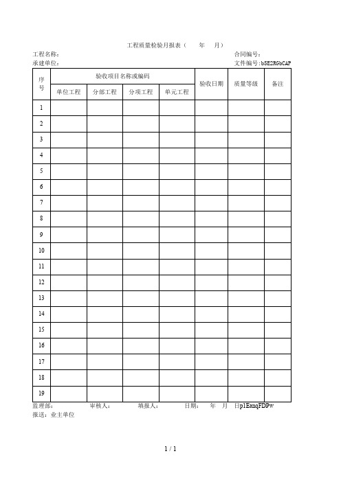 3工程质量检验月报表