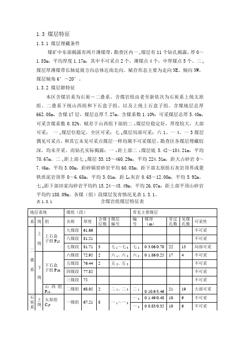 煤层特征