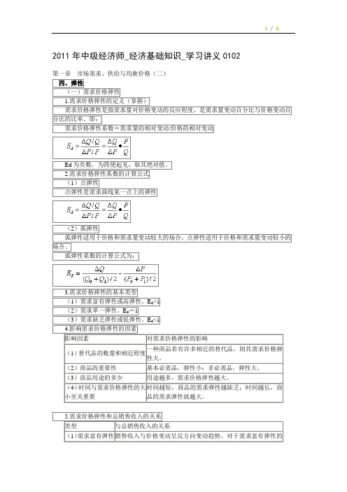 2011年中级经济师《经济基础知识》精选