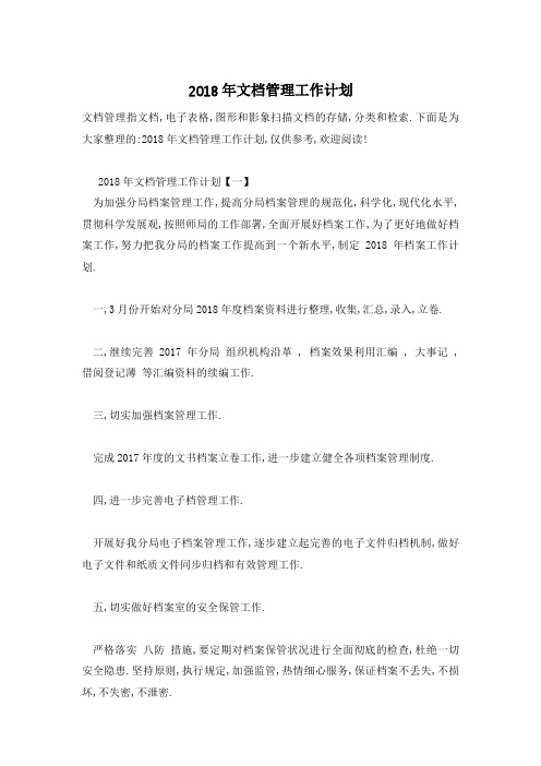 文档管理工作计划 