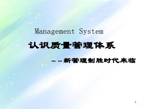 认识质量管理体系 PPT