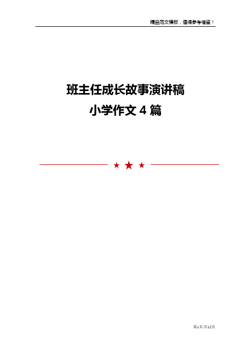 班主任成长故事演讲稿小学作文4篇