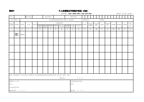 个人所得税自行纳税申报表(A表)