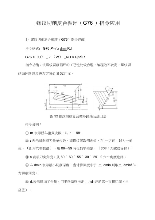 FANUC系统螺纹切削复合循环(G76)编程详解