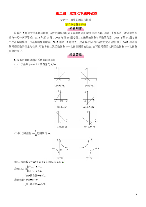 (毕节专用试题)2019年中考数学复习 专题1 函数的图象与性质(精讲)试题