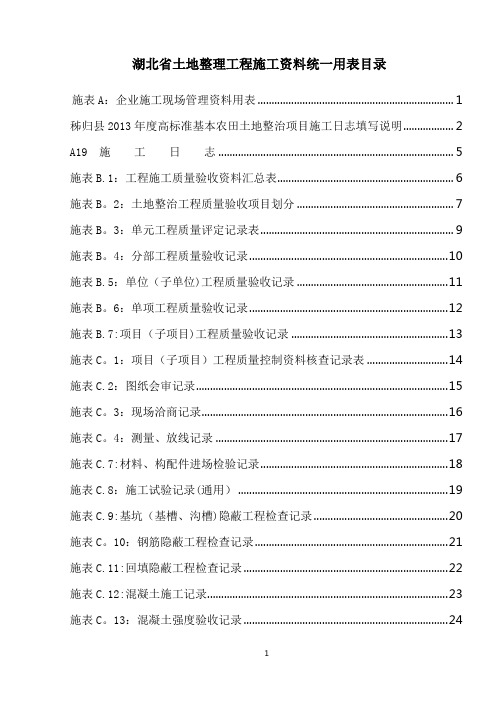 (3)湖北省土地整治工程施工统一用表