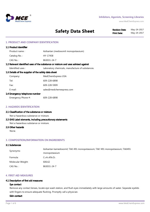 Azilsartan_medoxomil_monopotassium_SDS_MedChemExpress