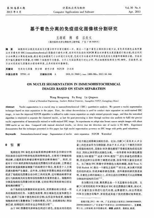 基于着色分离的免疫组化图像核分割研究