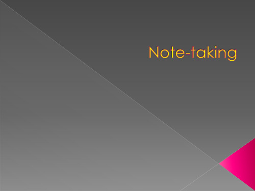 note-taking视译口译交传练习
