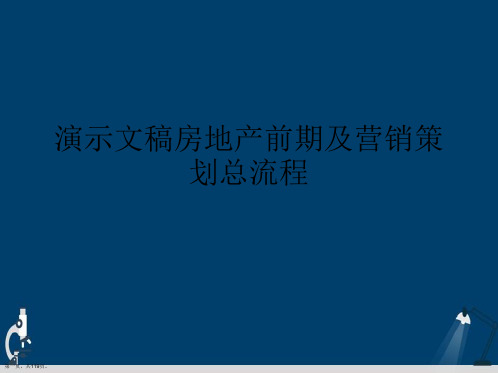 演示文稿房地产前期及营销策划总流程