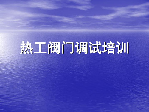 热工阀门调试理论