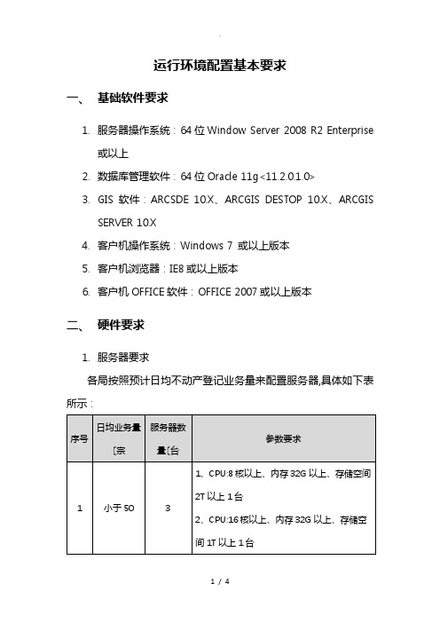 运行环境配置基本要求内容