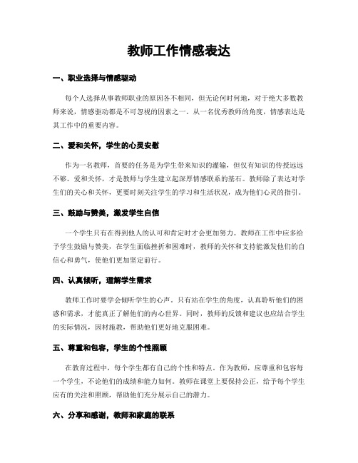 教师工作情感表达