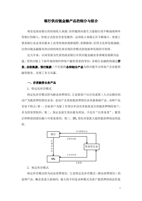 银行供应链金融产品的细分与组合