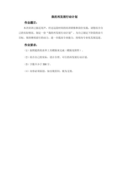 信息技术作业:我的再发展行动计划