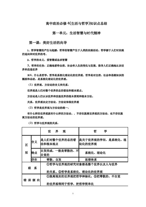 高中政治必修4