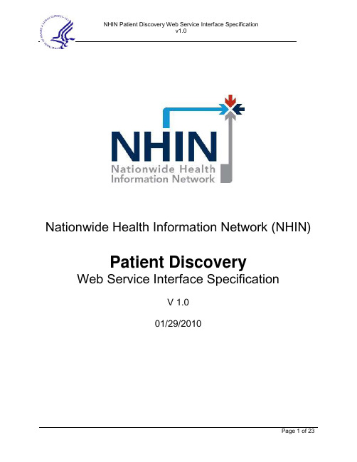 NHIN_PatientDiscoveryProductionSpecification_v1.0