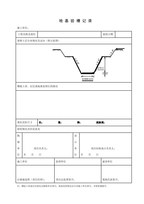 基槽断面图-地基验槽记录