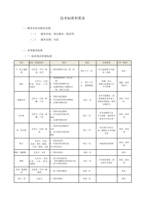 技术标准和要求