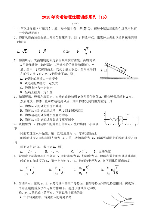 2015年高考物理优题训练系列(15)