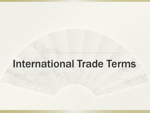 trade terms I