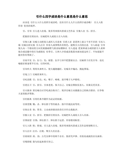 引什么四字成语是什么意思是什么意思