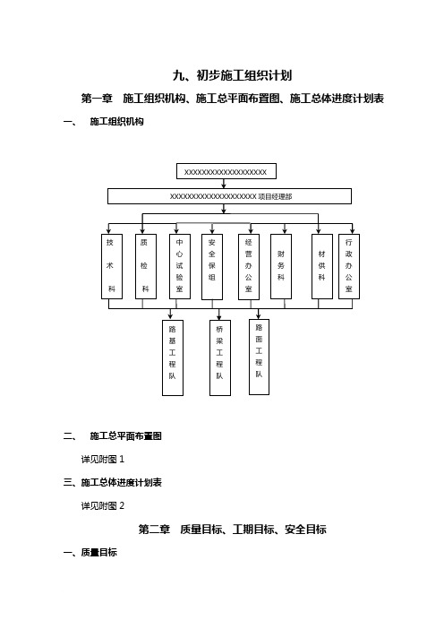 公路工程初步施工组织设计