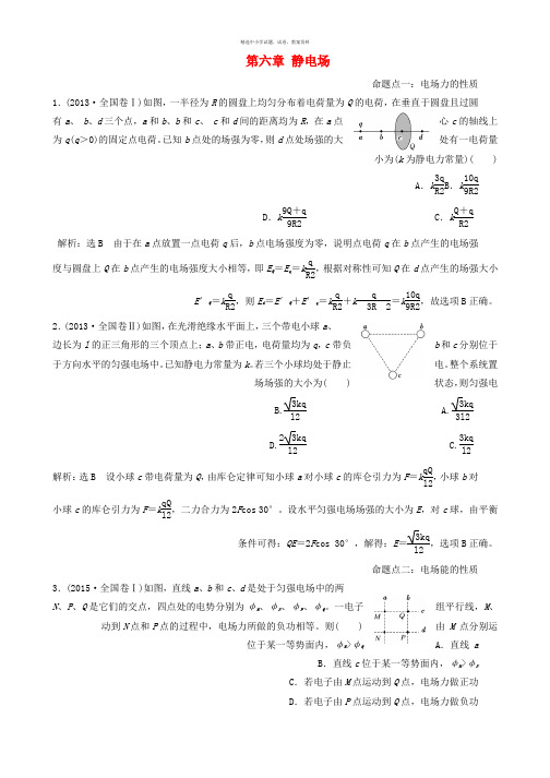 2018版高考物理一轮复习第六章静电场真题集训章末验收