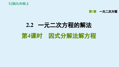 湘教版九上数学第二单元：因式分解法解方程