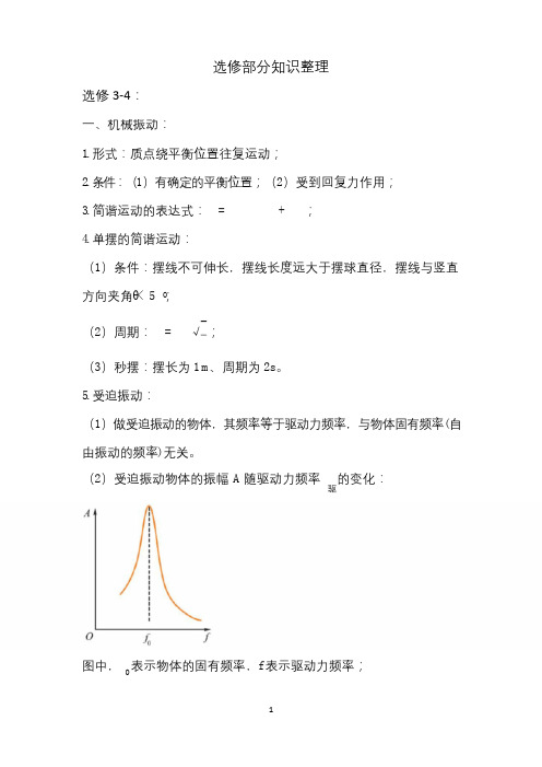 物理选修3-4、3-5部分知识整理