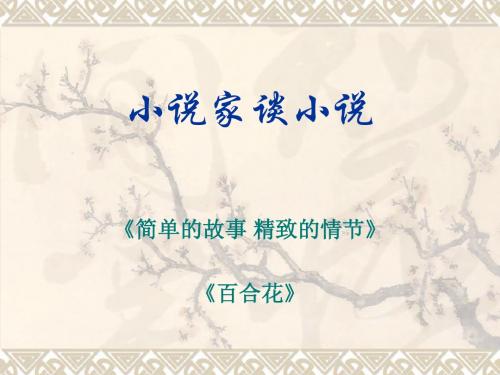 苏教版初中语文九年级上册《小说家谈小说》参考课件