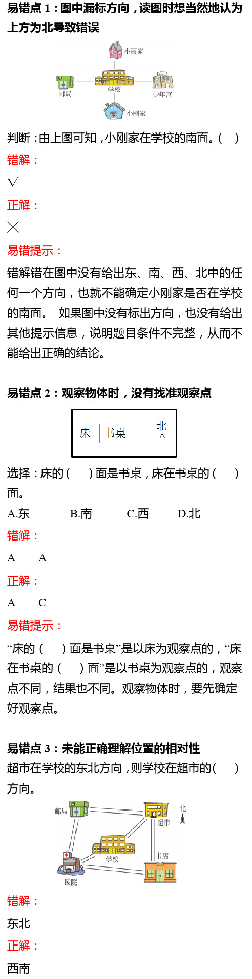 人教版数学3年级下册易错点全汇总【2020最新】