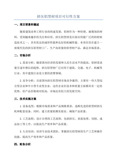 挤压铝型材项目可行性方案