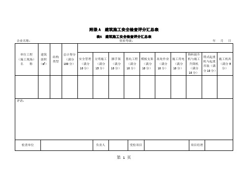 JGJ592019新标准建筑施工安全检查评分表全套精品文档25页