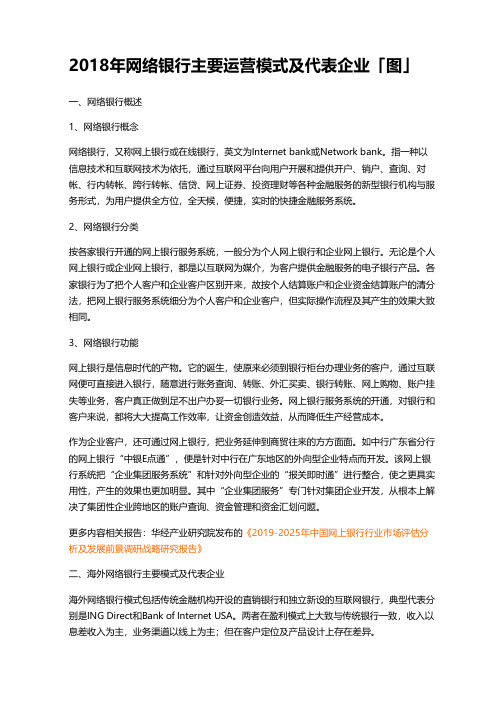 2018年网络银行主要运营模式及代表企业「图」_418245