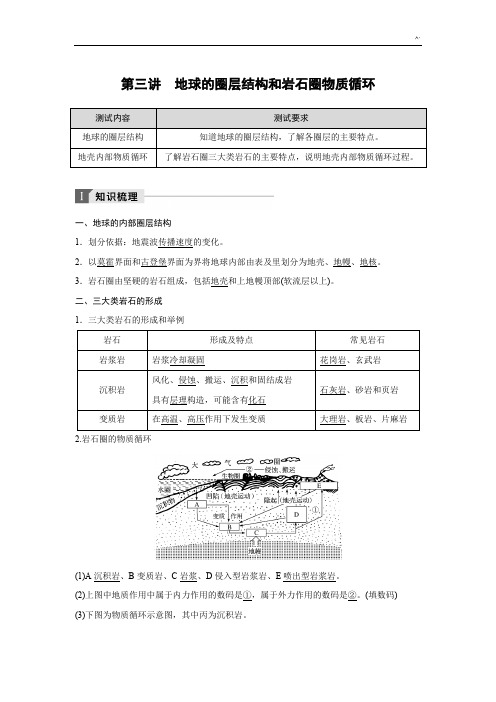 第3讲地球的圈层结构和岩石圈物质循环