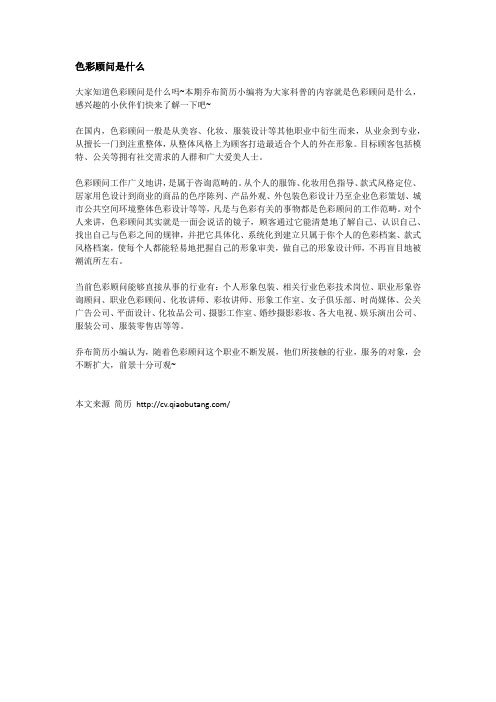 色彩顾问是什么