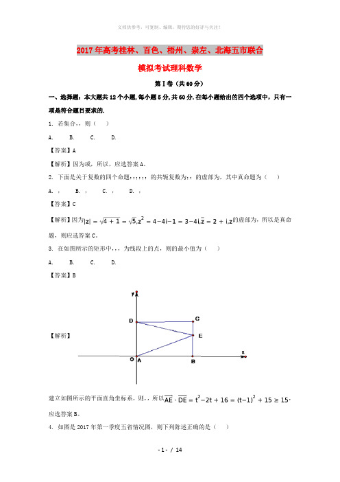 广西桂林,百色,梧州,北海,崇左五市2017届高三数学5月联合模拟试题 理(含解析)